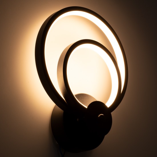 GLOBOSTAR® FREDDIE 61076 Μοντέρνο Φωτιστικό Τοίχου - Απλίκα LED 15W 1800lm 300° AC 220-240V IP20 Ρυθμιζόμενο Λευκό CCT με On/Off 2700K/4500K/6000K - Lumileds SMD Chip - Μαύρο Ματ - Μ20 x Π7.5 x Υ25cm - 3 Χρόνια Εγγύηση GloboStar® FREDDIE 61076 Φωτιστικό Τοίχου - Απλίκα Design LED CCT 15W 1800lm 300° AC 220-240V - Εναλλαγή Φωτισμού μέσω Διακόπτη On/Off All In One Ψυχρό 6000k+Φυσικό 4500k+Θερμό 2700k Μ20 x Π7.5 x Υ25cm - Μαύρο