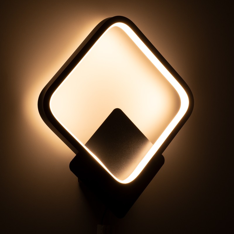 GloboStar® LENA 61079 Φωτιστικό Τοίχου - Απλίκα Design LED CCT 12W 1440lm 300° AC 220-240V - Εναλλαγή Φωτισμού μέσω Διακόπτη On/Off All In One Ψυχρό 6000k+Φυσικό 4500k+Θερμό 2700k Μ25 x Π5.5 x Υ29.5cm - Μαύρο