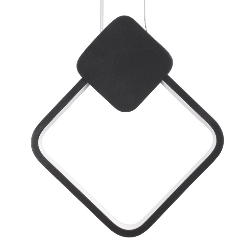 GloboStar® MARY 61082 Κρεμαστό Φωτιστικό Οροφής Design LED CCT 12W 1440lm 300° AC 220-240V - Εναλλαγή Φωτισμού μέσω Διακόπτη On/Off All In One Ψυχρό 6000k+Φυσικό 4500k+Θερμό 2700k Μ20 x Π2.3 x Υ28.5cm - Μαύρο