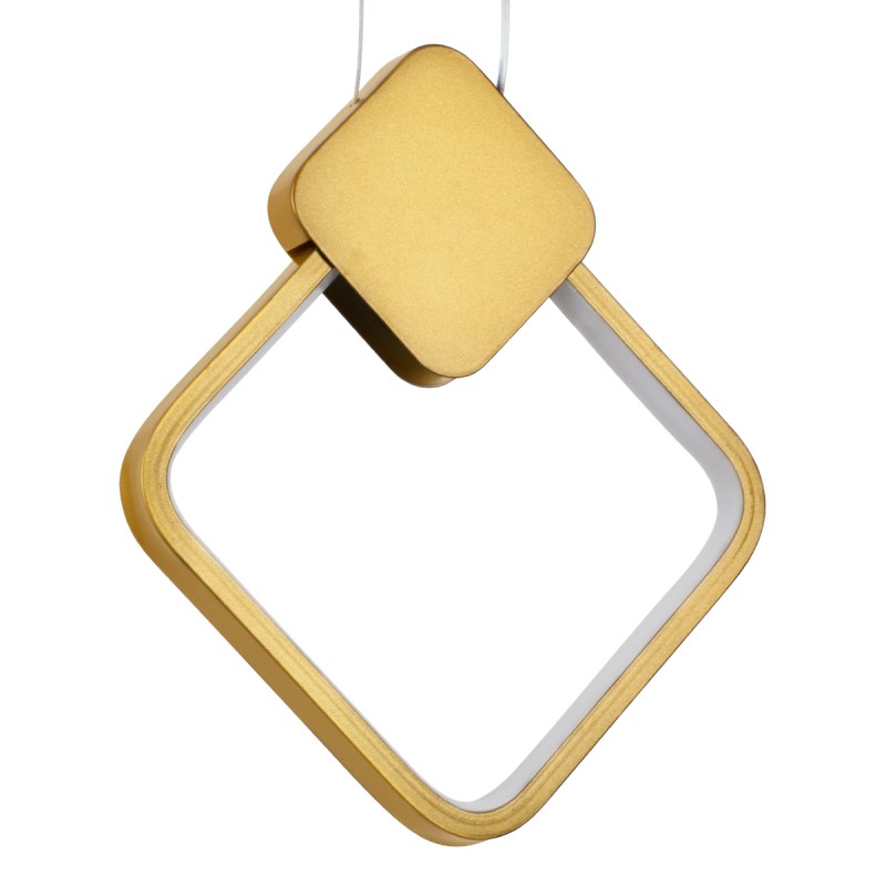 GloboStar® MARY 61084 Κρεμαστό Φωτιστικό Οροφής Design LED CCT 12W 1440lm 300° AC 220-240V - Εναλλαγή Φωτισμού μέσω Διακόπτη On/Off All In One Ψυχρό 6000k+Φυσικό 4500k+Θερμό 2700k Μ20 x Π2.3 x Υ28.5cm - Χρυσό Βούρτσας