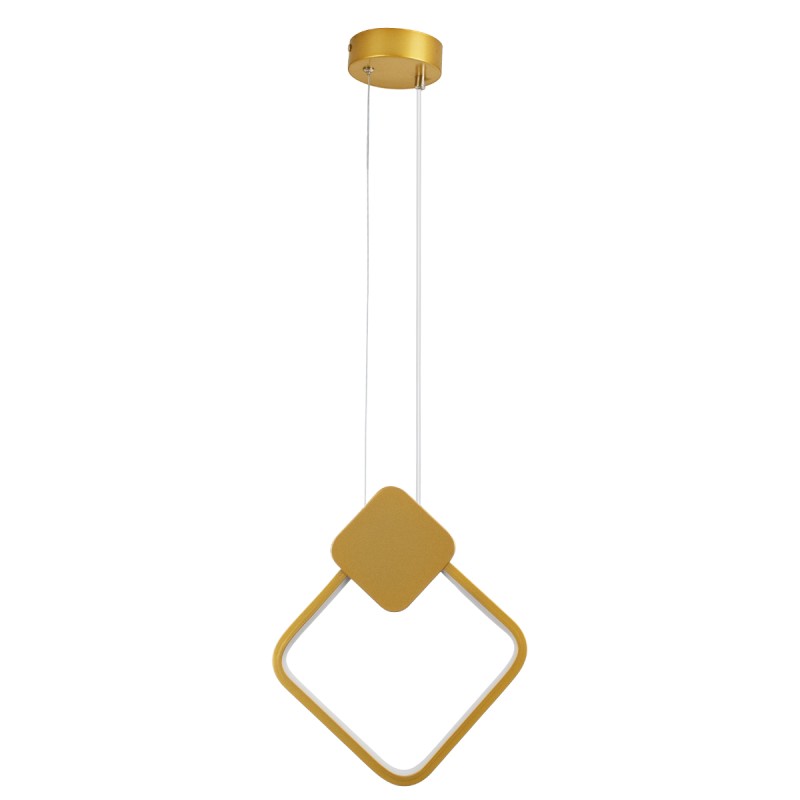 GloboStar® MARY 61084 Κρεμαστό Φωτιστικό Οροφής Design LED CCT 12W 1440lm 300° AC 220-240V - Εναλλαγή Φωτισμού μέσω Διακόπτη On/Off All In One Ψυχρό 6000k+Φυσικό 4500k+Θερμό 2700k Μ20 x Π2.3 x Υ28.5cm - Χρυσό Βούρτσας