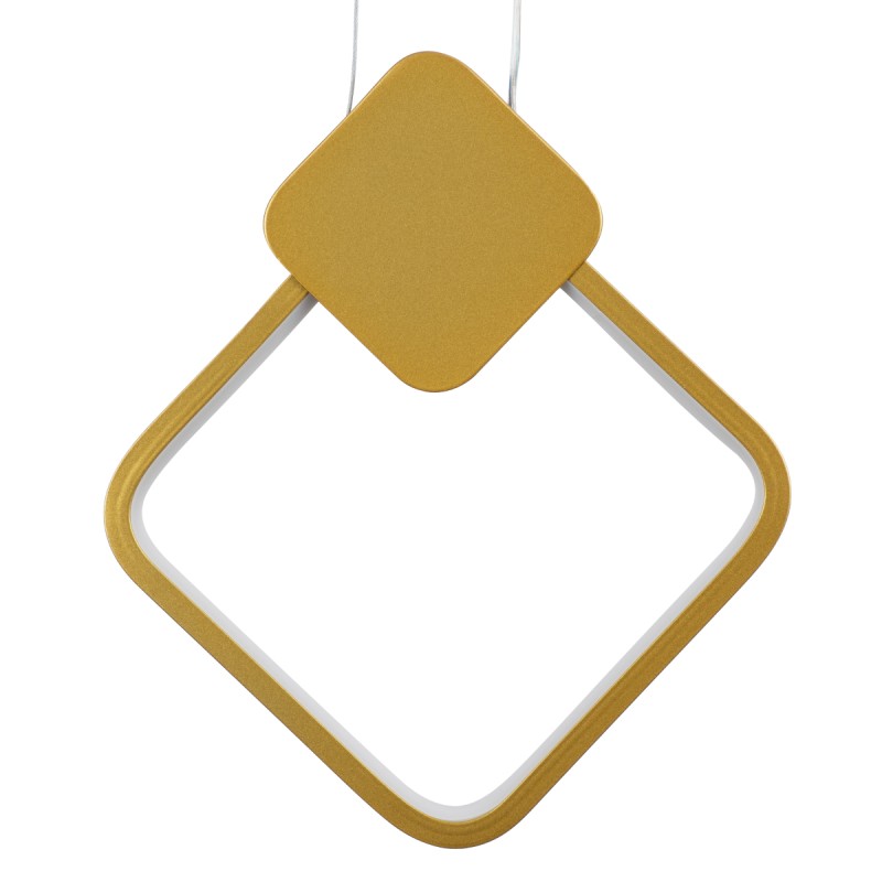 GloboStar® MARY 61084 Κρεμαστό Φωτιστικό Οροφής Design LED CCT 12W 1440lm 300° AC 220-240V - Εναλλαγή Φωτισμού μέσω Διακόπτη On/Off All In One Ψυχρό 6000k+Φυσικό 4500k+Θερμό 2700k Μ20 x Π2.3 x Υ28.5cm - Χρυσό Βούρτσας