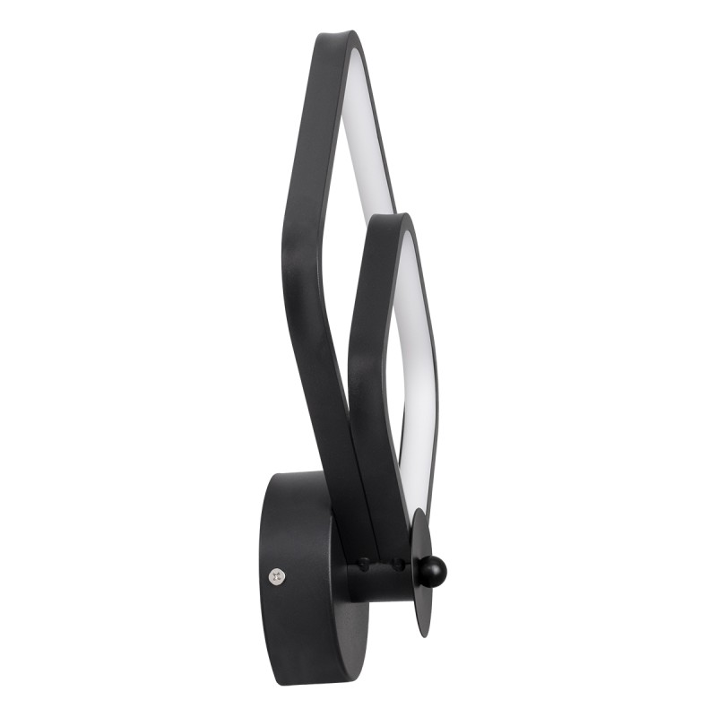 GloboStar® ANNA 61085 Φωτιστικό Τοίχου - Απλίκα Design LED CCT 15W 1800lm 300° AC 220-240V - Εναλλαγή Φωτισμού μέσω Διακόπτη On/Off All In One Ψυχρό 6000k+Φυσικό 4500k+Θερμό 2700k Μ25 x Π8 x Υ30cm - Μαύρο