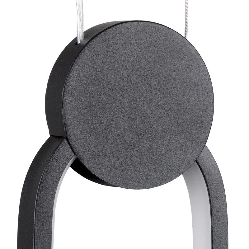 GloboStar® ILDI 61088 Κρεμαστό Φωτιστικό Οροφής Design LED CCT 12W 1440lm 300° AC 220-240V - Εναλλαγή Φωτισμού μέσω Διακόπτη On/Off All In One Ψυχρό 6000k+Φυσικό 4500k+Θερμό 2700k Μ10 x Π2.3 x Υ38cm - Μαύρο