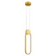 GloboStar® ILDI 61090 Κρεμαστό Φωτιστικό Οροφής Design LED CCT 12W 1440lm 300° AC 220-240V - Εναλλαγή Φωτισμού μέσω Διακόπτη On/Off All In One Ψυχρό 6000k+Φυσικό 4500k+Θερμό 2700k Μ10 x Π2.3 x Υ38cm - Χρυσό Βούρτσας