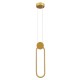 GloboStar® ILDI 61090 Κρεμαστό Φωτιστικό Οροφής Design LED CCT 12W 1440lm 300° AC 220-240V - Εναλλαγή Φωτισμού μέσω Διακόπτη On/Off All In One Ψυχρό 6000k+Φυσικό 4500k+Θερμό 2700k Μ10 x Π2.3 x Υ38cm - Χρυσό Βούρτσας