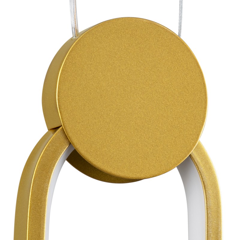 GloboStar® ILDI 61090 Κρεμαστό Φωτιστικό Οροφής Design LED CCT 12W 1440lm 300° AC 220-240V - Εναλλαγή Φωτισμού μέσω Διακόπτη On/Off All In One Ψυχρό 6000k+Φυσικό 4500k+Θερμό 2700k Μ10 x Π2.3 x Υ38cm - Χρυσό Βούρτσας