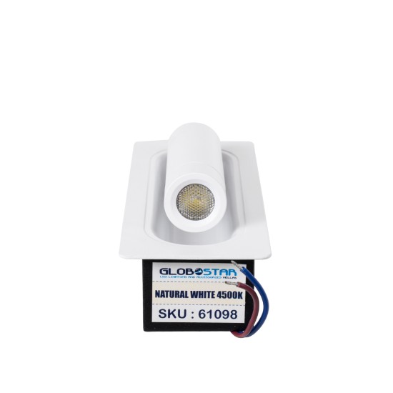 GloboStar® MANHATTAN 61098 Μοντέρνο Χωνευτό Φωτιστικό Τοίχου - Απλίκα Ξενοδοχείου Bed Side LED 3W 405lm 36° AC 220-240V - Reading Light - Μ7 x Π7 x Υ17cm - Φυσικό Λευκό 4500K - Λευκό