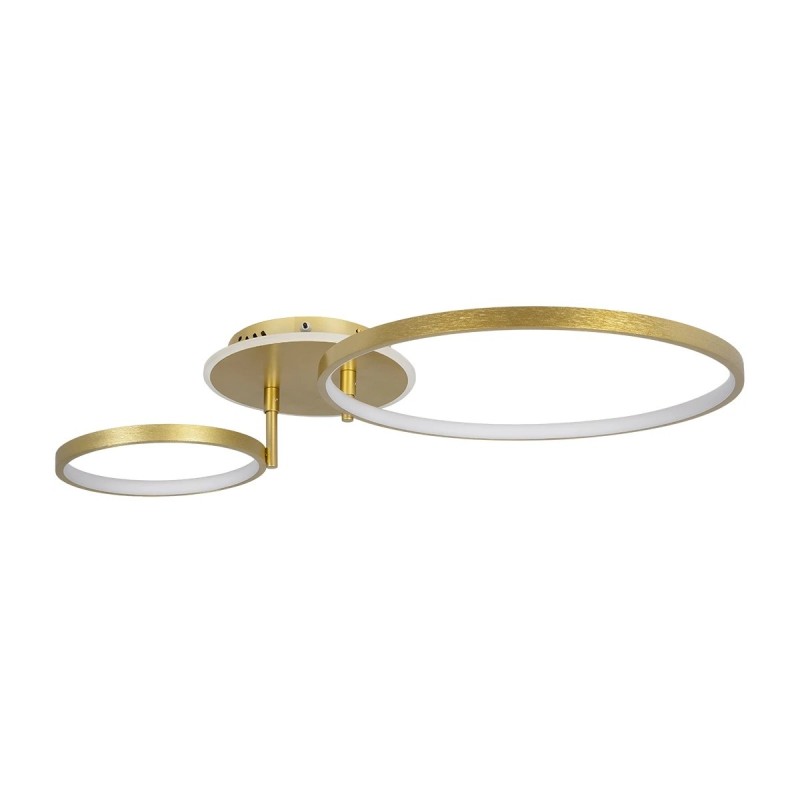 GLOBOSTAR® NEMESIS 61107 Μοντέρνο Φωτιστικό Οροφής LED 67W 7573lm 360° AC 220-240V IP20 Ρυθμιζόμενο Λευκό CCT με Χειριστήριο από 2700K έως 6000K Dimmable - Lumileds SMD Chip - Χρυσό Βούρτσας - Μ84 x Π45 x Υ13cm - 3 Χρόνια Εγγύηση