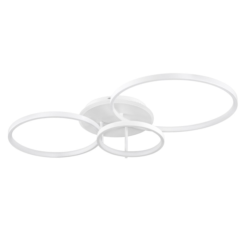 GloboStar® NEMESIS 61109 Φωτιστικό Οροφής Δαχτυλίδι-Κύκλος LED CCT 98W 11858lm 360° AC 220-240V - Εναλλαγή Φωτισμού μέσω Τηλεχειριστηρίου All In One Ψυχρό 6000k+Φυσικό 4500k+Θερμό 2700k Dimmable Φ25+35+45cm+BackLight - Λευκό - 3 Years Warranty
