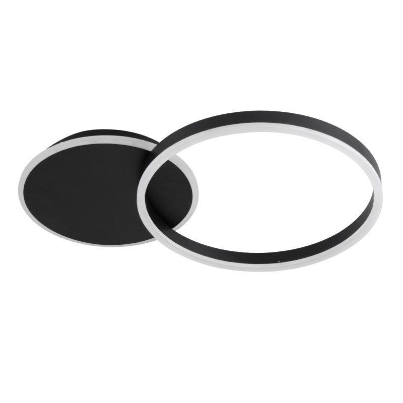 GLOBOSTAR® VENOM 61117 Μοντέρνο Φωτιστικό Οροφής LED 45W 5445lm 360° AC 220-240V IP20 Ρυθμιζόμενο Λευκό CCT με Χειριστήριο από 2700K έως 6000K Dimmable - Lumileds SMD Chip - Μαύρο Ματ - Μ60 x Π40 x Υ7.5cm - 3 Χρόνια Εγγύηση