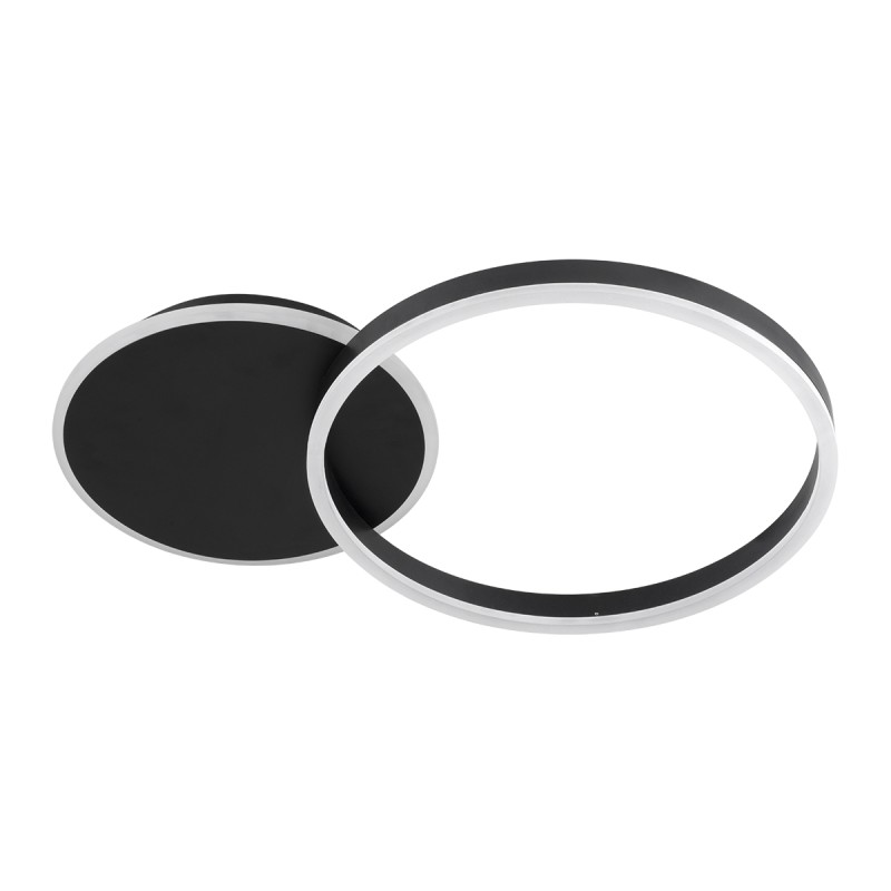 GLOBOSTAR® VENOM 61117 Μοντέρνο Φωτιστικό Οροφής LED 45W 5445lm 360° AC 220-240V IP20 Ρυθμιζόμενο Λευκό CCT με Χειριστήριο από 2700K έως 6000K Dimmable - Lumileds SMD Chip - Μαύρο Ματ - Μ60 x Π40 x Υ7.5cm - 3 Χρόνια Εγγύηση