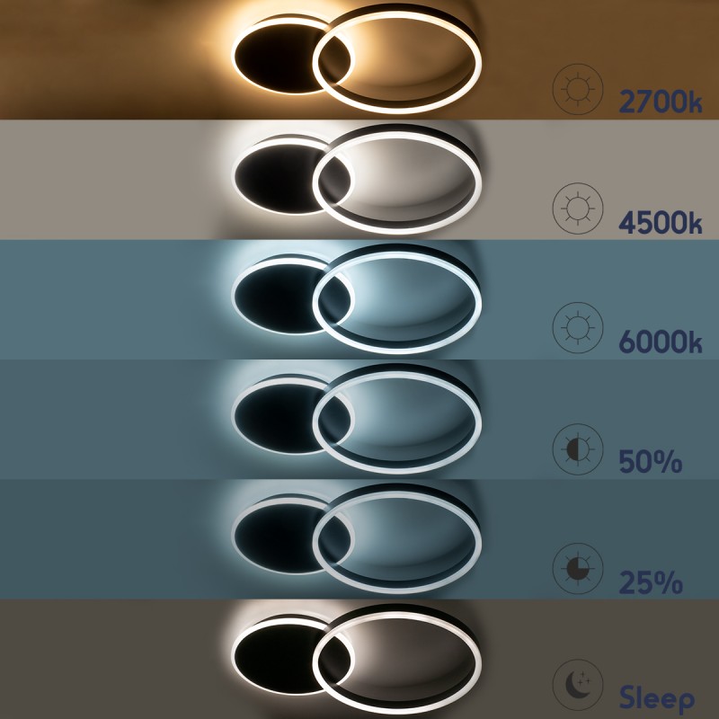 GloboStar® VENOM 61119 Φωτιστικό Οροφής Δαχτυλίδι-Κύκλος LED CCT 45W 5445lm 360° AC 220-240V - Εναλλαγή Φωτισμού μέσω Τηλεχειριστηρίου All In One Ψυχρό 6000k+Φυσικό 4500k+Θερμό 2700k Dimmable Φ40cm+BackLight - Χρυσό Βούρτσας - 3 Years Warranty