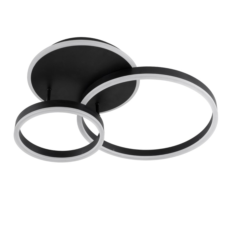 GloboStar® VENOM 61120 Φωτιστικό Οροφής Δαχτυλίδι-Κύκλος LED CCT 67W 8107lm 360° AC 220-240V - Εναλλαγή Φωτισμού μέσω Τηλεχειριστηρίου All In One Ψυχρό 6000k+Φυσικό 4500k+Θερμό 2700k Dimmable Φ25+40cm+BackLight - Μαύρο - 3 Years Warranty