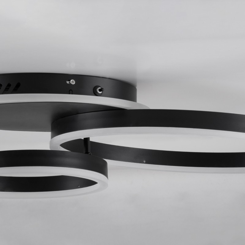 GloboStar® VENOM 61120 Φωτιστικό Οροφής Δαχτυλίδι-Κύκλος LED CCT 67W 8107lm 360° AC 220-240V - Εναλλαγή Φωτισμού μέσω Τηλεχειριστηρίου All In One Ψυχρό 6000k+Φυσικό 4500k+Θερμό 2700k Dimmable Φ25+40cm+BackLight - Μαύρο - 3 Years Warranty
