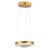 GloboStar® DIAMOND 61127 Κρεμαστό Φωτιστικό Δαχτυλίδι-Κύκλος LED CCT 20W 2356lm 360° AC 220-240V - Εναλλαγή Φωτισμού μέσω Τηλεχειριστηρίου All In One Ψυχρό 6000k+Φυσικό 4500k+Θερμό 2700k Dimmable Φ25cm - Χρυσό Βούρτσας - 3 Years Warranty