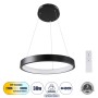 GLOBOSTAR® NEMESIS 61155 Μοντέρνο Κρεμαστό Φωτιστικό Οροφής LED 30W 3513lm 360° AC 220-240V IP20 Ρυθμιζόμενο Λευκό CCT με Χειριστήριο από 2700K έως 6000K Dimmable - Lumileds SMD Chip - Μαυρό Ματ - Μ40 x Π40 x Υ4cm - 3 Χρόνια Εγγύηση