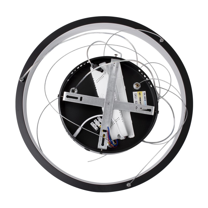 GLOBOSTAR® NEMESIS 61155 Μοντέρνο Κρεμαστό Φωτιστικό Οροφής LED 30W 3513lm 360° AC 220-240V IP20 Ρυθμιζόμενο Λευκό CCT με Χειριστήριο από 2700K έως 6000K Dimmable - Lumileds SMD Chip - Μαυρό Ματ - Μ40 x Π40 x Υ4cm - 3 Χρόνια Εγγύηση