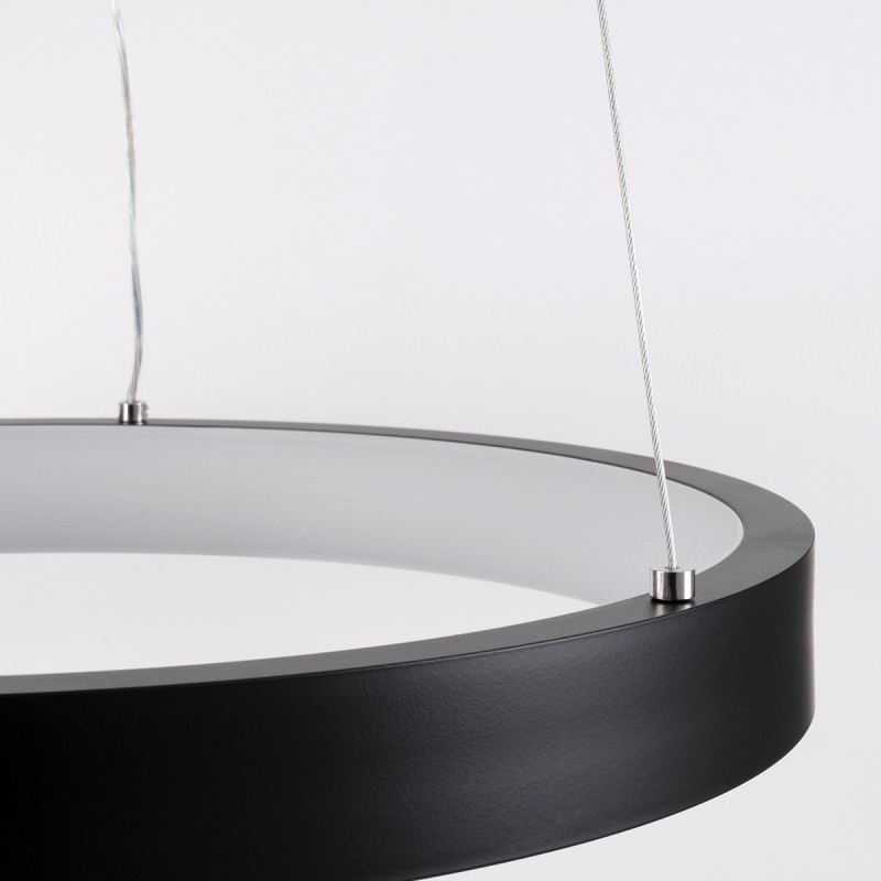 GLOBOSTAR® NEMESIS 61155 Μοντέρνο Κρεμαστό Φωτιστικό Οροφής LED 30W 3513lm 360° AC 220-240V IP20 Ρυθμιζόμενο Λευκό CCT με Χειριστήριο από 2700K έως 6000K Dimmable - Lumileds SMD Chip - Μαυρό Ματ - Μ40 x Π40 x Υ4cm - 3 Χρόνια Εγγύηση