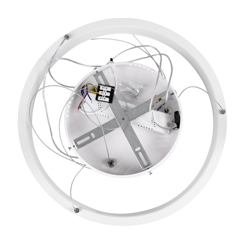 GLOBOSTAR® NEMESIS 61156 Μοντέρνο Κρεμαστό Φωτιστικό Οροφής LED 30W 3513lm 360° AC 220-240V IP20 Ρυθμιζόμενο Λευκό CCT με Χειριστήριο από 2700K έως 6000K Dimmable - Lumileds SMD Chip - Λευκό Ματ - Μ40 x Π40 x Υ4cm - 3 Χρόνια Εγγύηση