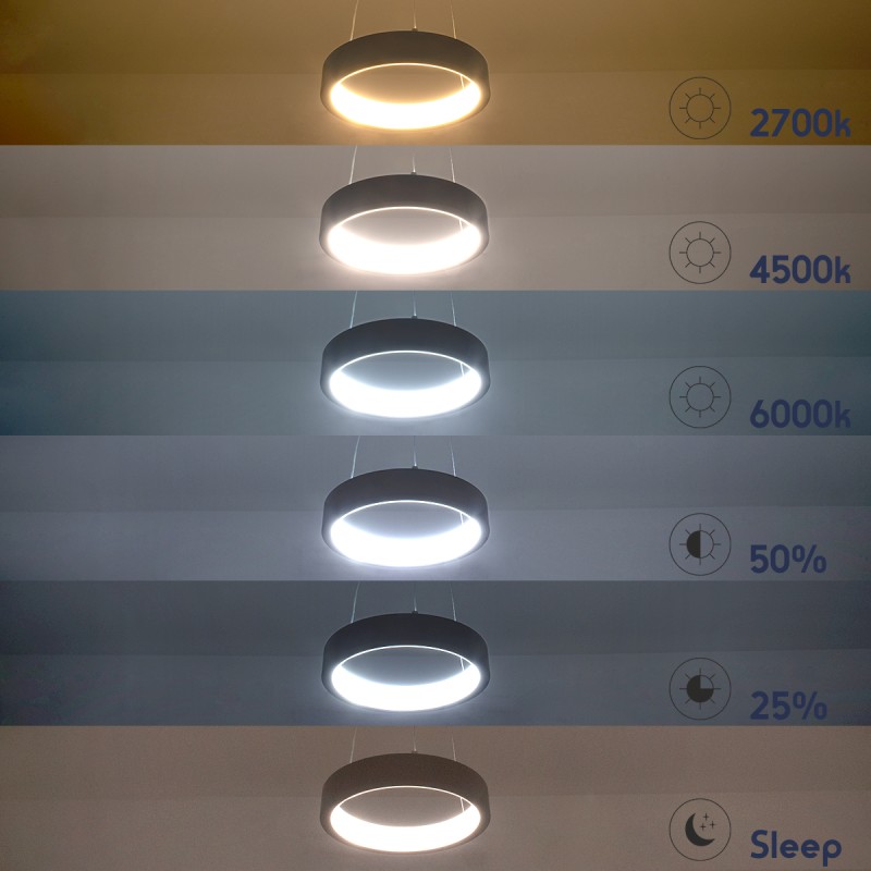 GLOBOSTAR® NEMESIS 61156 Μοντέρνο Κρεμαστό Φωτιστικό Οροφής LED 30W 3513lm 360° AC 220-240V IP20 Ρυθμιζόμενο Λευκό CCT με Χειριστήριο από 2700K έως 6000K Dimmable - Lumileds SMD Chip - Λευκό Ματ - Μ40 x Π40 x Υ4cm - 3 Χρόνια Εγγύηση