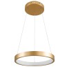 GloboStar® NEMESIS 61157 Κρεμαστό Φωτιστικό Δαχτυλίδι-Κύκλος LED CCT 30W 3513lm 360° AC 220-240V - Εναλλαγή Φωτισμού μέσω Τηλεχειριστηρίου All In One Ψυχρό 6000k+Φυσικό 4500k+Θερμό 2700k Dimmable Φ40cm - Χρυσό Βούρτσας - 3 Years Warranty