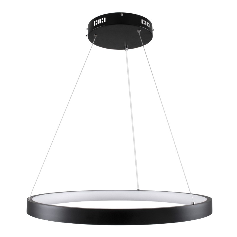 GloboStar® NEMESIS 61158 Κρεμαστό Φωτιστικό Δαχτυλίδι-Κύκλος LED CCT 45W 5230lm 360° AC 220-240V - Εναλλαγή Φωτισμού μέσω Τηλεχειριστηρίου All In One Ψυχρό 6000k+Φυσικό 4500k+Θερμό 2700k Dimmable Φ60cm - Μαύρο - 3 Years Warranty