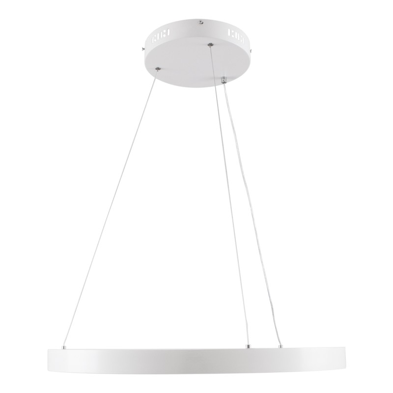 GloboStar® NEMESIS 61159 Κρεμαστό Φωτιστικό Δαχτυλίδι-Κύκλος LED CCT 45W 5230lm 360° AC 220-240V - Εναλλαγή Φωτισμού μέσω Τηλεχειριστηρίου All In One Ψυχρό 6000k+Φυσικό 4500k+Θερμό 2700k Dimmable Φ60cm - Λευκό - 3 Years Warranty