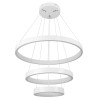 GloboStar® NEMESIS TRIO 61168 Κρεμαστό Φωτιστικό Δαχτυλίδι-Κύκλος LED CCT 100W 12123lm 360° AC 220-240V - Εναλλαγή Φωτισμού μέσω Τηλεχειριστηρίου All In One Ψυχρό 6000k+Φυσικό 4500k+Θερμό 2700k Dimmable Φ25+40+60cm - Λευκό - 3 Years Warranty