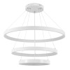 GloboStar® NEMESIS TRIO 61171 Κρεμαστό Φωτιστικό Δαχτυλίδι-Κύκλος LED CCT 120W 14723lm 360° AC 220-240V - Εναλλαγή Φωτισμού μέσω Τηλεχειριστηρίου All In One Ψυχρό 6000k+Φυσικό 4500k+Θερμό 2700k Dimmable Φ40+60+80cm - Λευκό - 3 Years Warranty