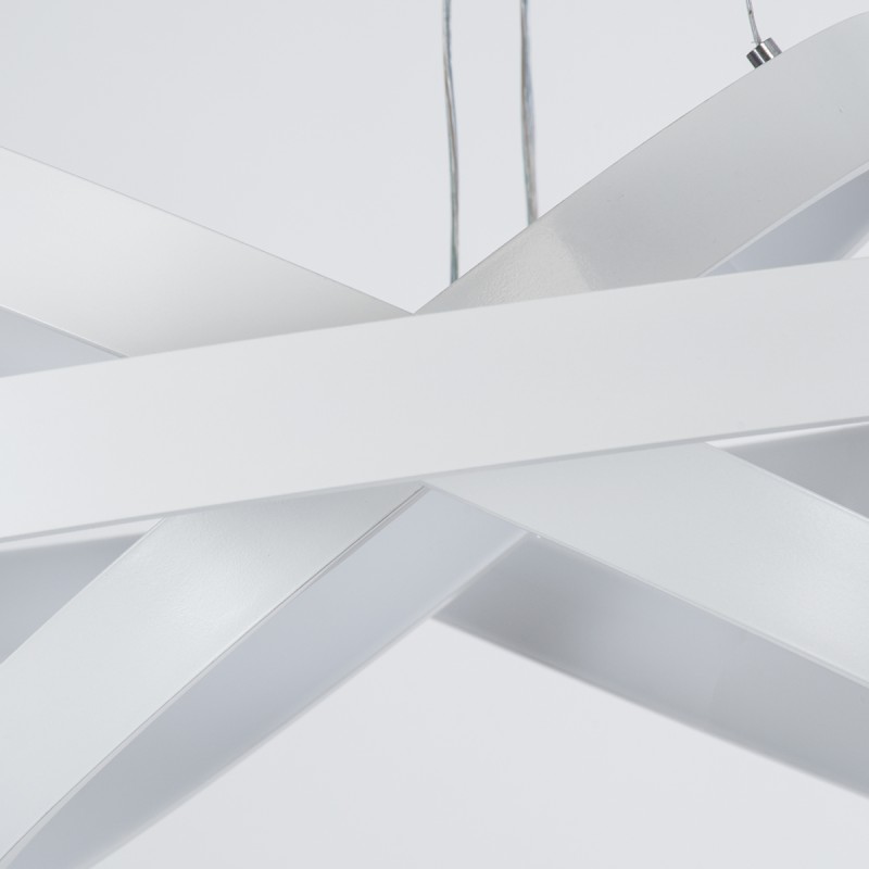 GloboStar® NEMESIS TRIO 61171-DECO Κρεμαστό Φωτιστικό Δαχτυλίδι-Κύκλος LED CCT 120W 14723lm 360° AC 220-240V - Εναλλαγή Φωτισμού μέσω Τηλεχειριστηρίου All In One Ψυχρό 6000k+Φυσικό 4500k+Θερμό 2700k Dimmable Φ40+60+80cm - Λευκό - 3 Years Warranty