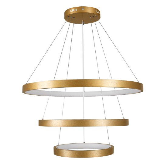 GLOBOSTAR® NEMESIS TRIO 61172 Μοντέρνο Κρεμαστό Φωτιστικό Οροφής LED 120W 14723lm 360° AC 220-240V IP20 Ρυθμιζόμενο Λευκό CCT με Χειριστήριο από 2700K έως 6000K Dimmable - Lumileds SMD Chip - Χρυσό Βούρτσας - Μ80 x Π80 x Υ60cm - 3 Χρόνια Εγγύηση GLOBOSTAR® NEMESIS TRIO 61172 Μοντέρνο Κρεμαστό Φωτιστικό Οροφής LED 120W 14723lm 360° AC 220-240V IP20 Ρυθμιζόμενο Λευκό CCT με Χειριστήριο από 2700K έως 6000K Dimmable - Lumileds SMD Chip - Χρυσό Βούρτσας - Μ80 x Π80 x Υ60cm - 3 Χρόνια Εγγύηση