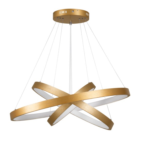 GLOBOSTAR® NEMESIS TRIO 61172 Μοντέρνο Κρεμαστό Φωτιστικό Οροφής LED 120W 14723lm 360° AC 220-240V IP20 Ρυθμιζόμενο Λευκό CCT με Χειριστήριο από 2700K έως 6000K Dimmable - Lumileds SMD Chip - Χρυσό Βούρτσας - Μ80 x Π80 x Υ60cm - 3 Χρόνια Εγγύηση GLOBOSTAR® NEMESIS TRIO 61172 Μοντέρνο Κρεμαστό Φωτιστικό Οροφής LED 120W 14723lm 360° AC 220-240V IP20 Ρυθμιζόμενο Λευκό CCT με Χειριστήριο από 2700K έως 6000K Dimmable - Lumileds SMD Chip - Χρυσό Βούρτσας - Μ80 x Π80 x Υ60cm - 3 Χρόνια Εγγύηση