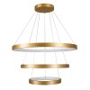 GloboStar® NEMESIS TRIO 61172-DECO Κρεμαστό Φωτιστικό Δαχτυλίδι-Κύκλος LED CCT 120W 14723lm 360° AC 220-240V - Εναλλαγή Φωτισμού μέσω Τηλεχειριστηρίου All In One Ψυχρό 6000k+Φυσικό 4500k+Θερμό 2700k Dimmable Φ40+60+80cm - Χρυσό Βούρτσας - 3 Years Warranty