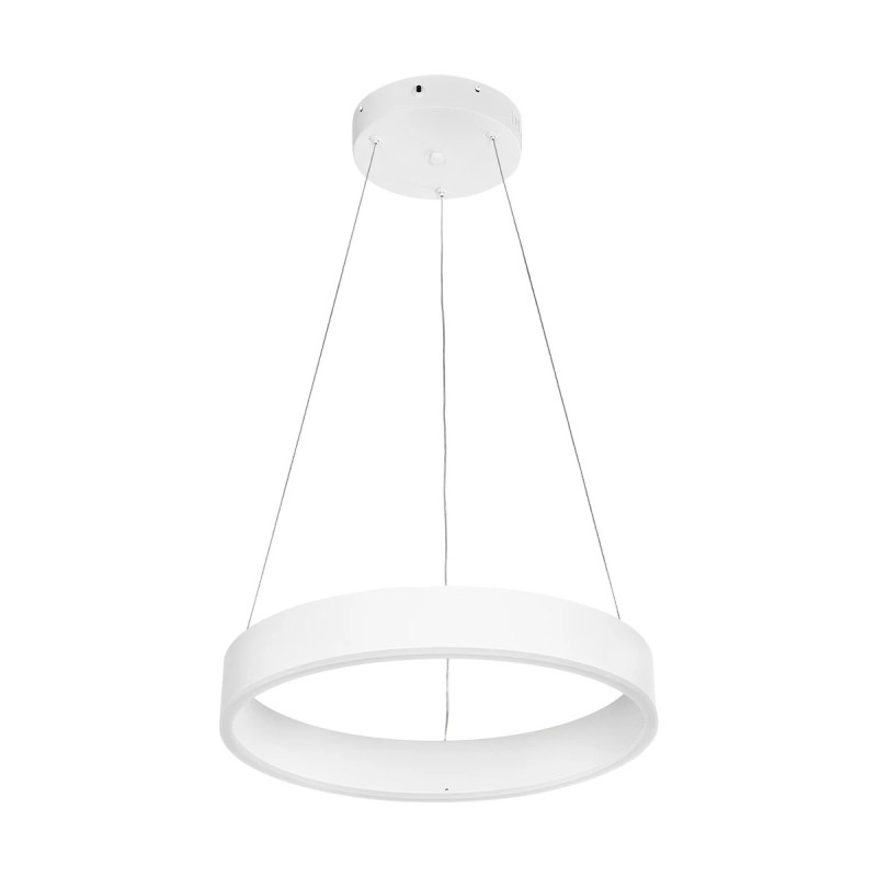 GLOBOSTAR® VENOM 61174 Μοντέρνο Κρεμαστό Φωτιστικό Οροφής LED 30W 3513lm 120° AC 220-240V IP20 Ρυθμιζόμενο Λευκό CCT με Χειριστήριο από 2700K έως 6000K Dimmable - Lumileds SMD Chip - Λευκό Ματ - Μ40 x Π40 x Υ6.5cm - 3 Χρόνια Εγγύηση