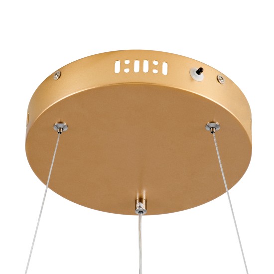 GloboStar® VENOM 61175 Κρεμαστό Φωτιστικό Δαχτυλίδι-Κύκλος LED CCT 30W 3513lm 120° AC 220-240V - Εναλλαγή Φωτισμού μέσω Τηλεχειριστηρίου All In One Ψυχρό 6000K+Φυσικό 4500K+Θερμό 2700K Dimmable Φ40cm - Χρυσό Βούρτσας - 3 Years Warranty GloboStar® VENOM 61175 Κρεμαστό Φωτιστικό Δαχτυλίδι-Κύκλος LED CCT 30W 3513lm 120° AC 220-240V - Εναλλαγή Φωτισμού μέσω Τηλεχειριστηρίου All In One Ψυχρό 6000K+Φυσικό 4500K+Θερμό 2700K Dimmable Φ40cm - Χρυσό Βούρτσας - 3 Years Warranty