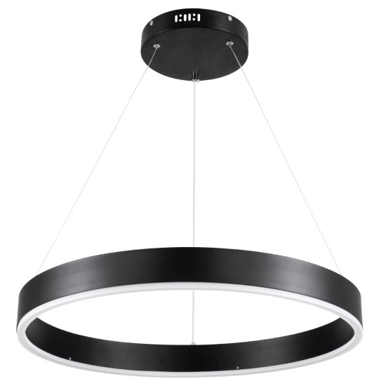 GLOBOSTAR® VENOM 61176 Μοντέρνο Κρεμαστό Φωτιστικό Οροφής LED 45W 5269lm 120° AC 220-240V IP20 Ρυθμιζόμενο Λευκό CCT με Χειριστήριο από 2700K έως 6000K Dimmable - Lumileds SMD Chip - Μαύρο Ματ - Μ60 x Π60 x Υ6.5cm - 3 Χρόνια Εγγύηση GloboStar® VENOM 61176 Κρεμαστό Φωτιστικό Δαχτυλίδι-Κύκλος LED CCT 45W 5269lm 120° AC 220-240V - Εναλλαγή Φωτισμού μέσω Τηλεχειριστηρίου All In One Ψυχρό 6000K+Φυσικό 4500K+Θερμό 2700K Dimmable Φ60cm - Μαύρο - 3 Years Warranty
