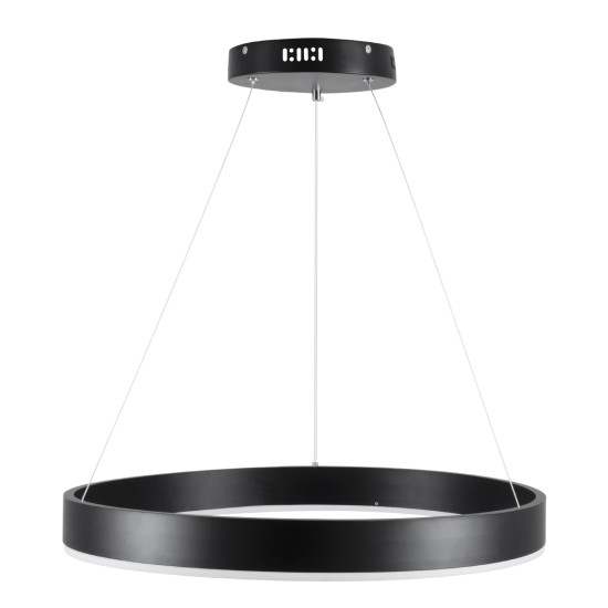 GLOBOSTAR® VENOM 61176 Μοντέρνο Κρεμαστό Φωτιστικό Οροφής LED 45W 5269lm 120° AC 220-240V IP20 Ρυθμιζόμενο Λευκό CCT με Χειριστήριο από 2700K έως 6000K Dimmable - Lumileds SMD Chip - Μαύρο Ματ - Μ60 x Π60 x Υ6.5cm - 3 Χρόνια Εγγύηση GloboStar® VENOM 61176 Κρεμαστό Φωτιστικό Δαχτυλίδι-Κύκλος LED CCT 45W 5269lm 120° AC 220-240V - Εναλλαγή Φωτισμού μέσω Τηλεχειριστηρίου All In One Ψυχρό 6000K+Φυσικό 4500K+Θερμό 2700K Dimmable Φ60cm - Μαύρο - 3 Years Warranty