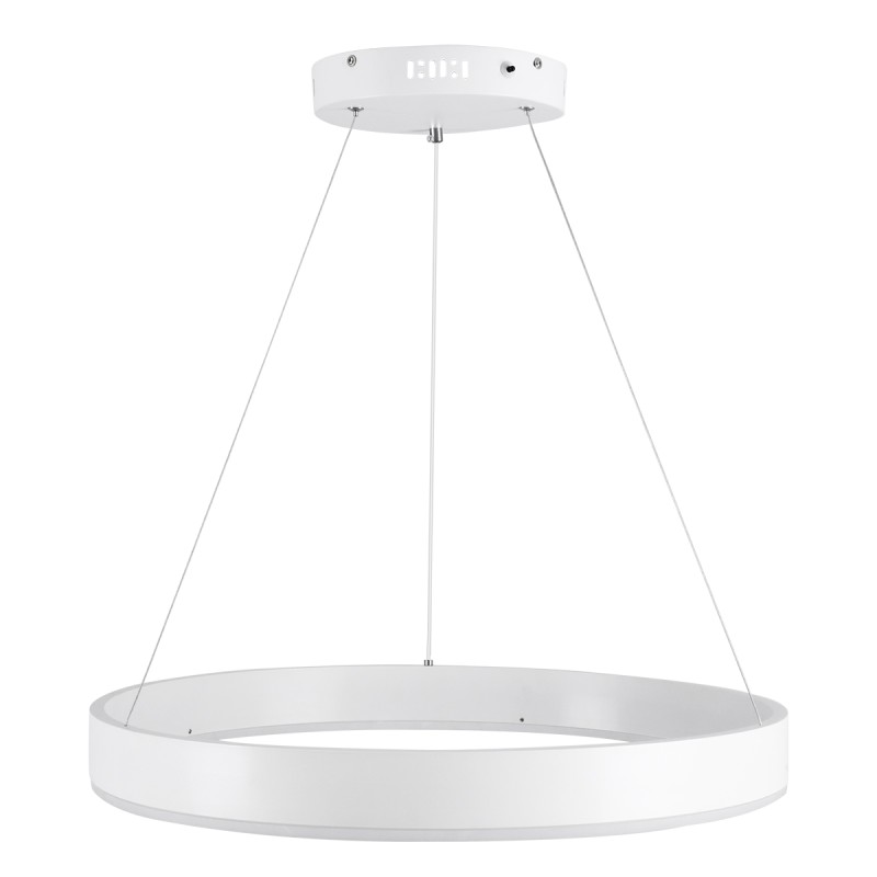 GloboStar® VENOM 61177 Κρεμαστό Φωτιστικό Δαχτυλίδι-Κύκλος LED CCT 45W 5269lm 120° AC 220-240V - Εναλλαγή Φωτισμού μέσω Τηλεχειριστηρίου All In One Ψυχρό 6000K+Φυσικό 4500K+Θερμό 2700K Dimmable Φ60cm - Λευκό - 3 Years Warranty