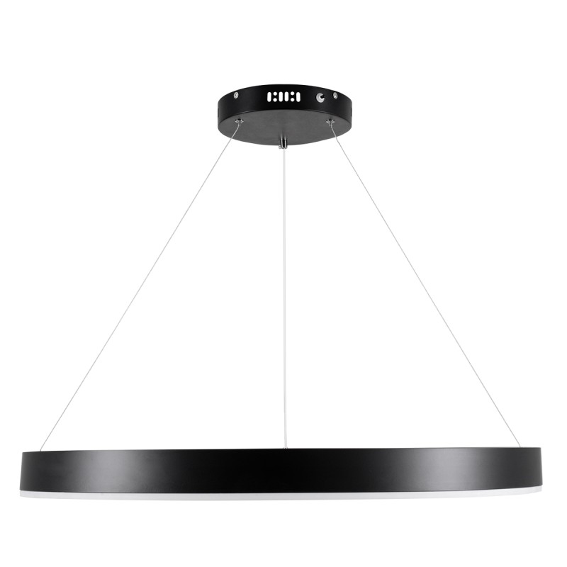 GLOBOSTAR® VENOM 61179 Μοντέρνο Κρεμαστό Φωτιστικό Οροφής LED 67W 7863lm 120° AC 220-240V IP20 Ρυθμιζόμενο Λευκό CCT με Χειριστήριο από 2700K έως 6000K Dimmable - Lumileds SMD Chip - Μαύρο Ματ - Μ80 x Π80 x Υ6.5cm - 3 Χρόνια Εγγύηση