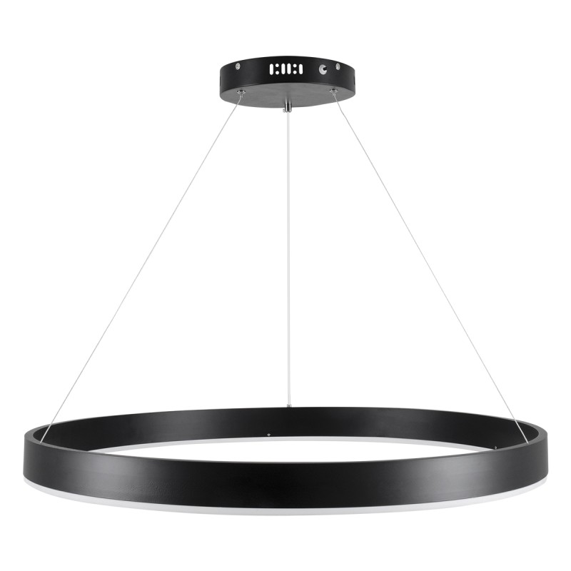 GLOBOSTAR® VENOM 61179 Μοντέρνο Κρεμαστό Φωτιστικό Οροφής LED 67W 7863lm 120° AC 220-240V IP20 Ρυθμιζόμενο Λευκό CCT με Χειριστήριο από 2700K έως 6000K Dimmable - Lumileds SMD Chip - Μαύρο Ματ - Μ80 x Π80 x Υ6.5cm - 3 Χρόνια Εγγύηση