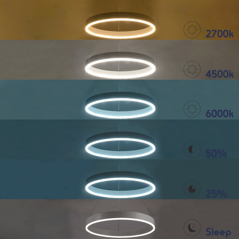 GLOBOSTAR® VENOM 61183 Μοντέρνο Κρεμαστό Φωτιστικό Οροφής LED 75W 8818lm 120° AC 220-240V IP20 Ρυθμιζόμενο Λευκό CCT με Χειριστήριο από 2700K έως 6000K Dimmable - Lumileds SMD Chip - Λευκό Ματ - Μ100 x Π100 x Υ6.5cm - 3 Χρόνια Εγγύηση