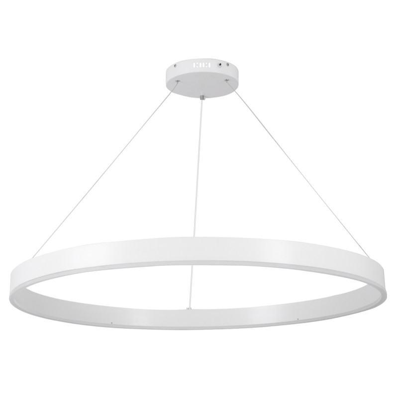 GLOBOSTAR® VENOM 61183 Μοντέρνο Κρεμαστό Φωτιστικό Οροφής LED 75W 8818lm 120° AC 220-240V IP20 Ρυθμιζόμενο Λευκό CCT με Χειριστήριο από 2700K έως 6000K Dimmable - Lumileds SMD Chip - Λευκό Ματ - Μ100 x Π100 x Υ6.5cm - 3 Χρόνια Εγγύηση