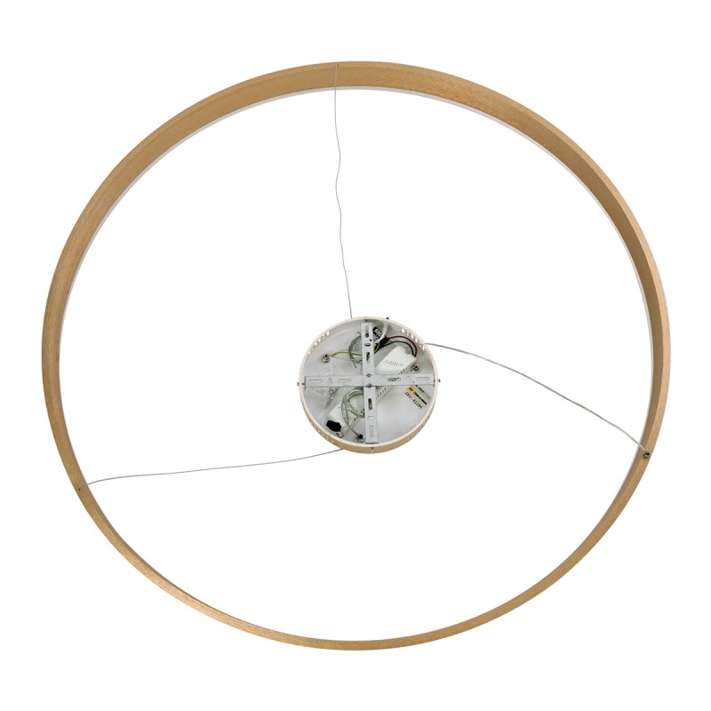 GloboStar® VENOM 61184 Κρεμαστό Φωτιστικό Δαχτυλίδι-Κύκλος LED CCT 75W 8818lm 120° AC 220-240V - Εναλλαγή Φωτισμού μέσω Τηλεχειριστηρίου All In One Ψυχρό 6000K+Φυσικό 4500K+Θερμό 2700K Dimmable Φ100cm - Χρυσό Βούρτσας - 3 Years Warranty