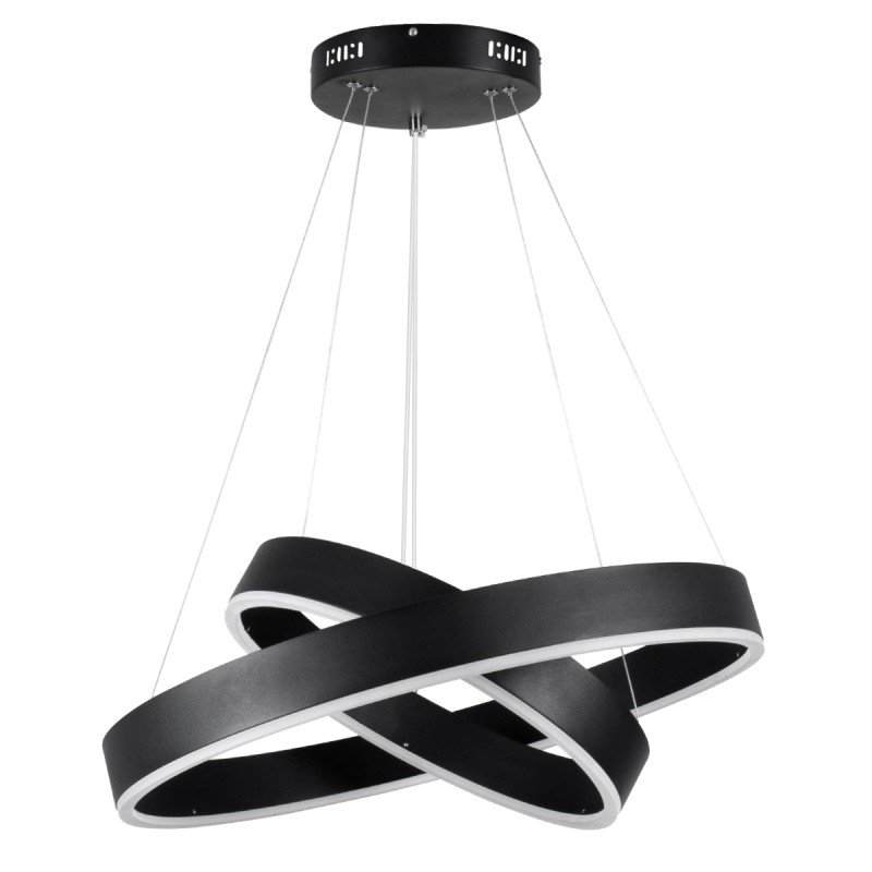 kelvo® VENOM 61185-DECO Μοντέρνο Κρεμαστό Φωτιστικό Οροφής LED 75W 8818lm 120° AC 220-240V IP20 Ρυθμιζόμενο Λευκό CCT με Χειριστήριο από 2700K έως 6000K Dimmable - Lumileds SMD Chip - Μαύρο Ματ - Μ60 x Π60 x Υ40cm - 3 Χρόνια Εγγύηση