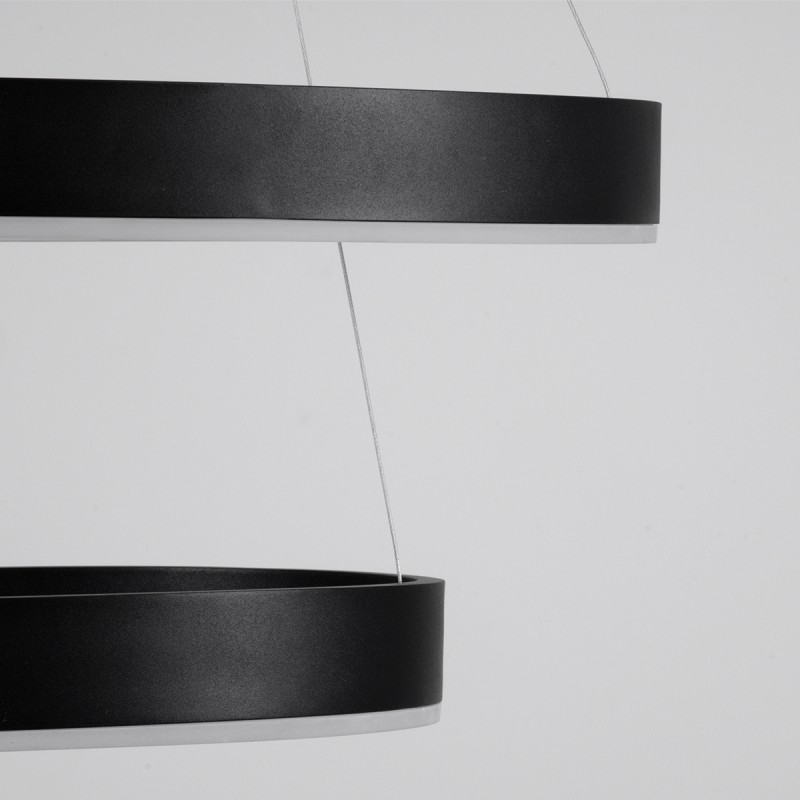 kelvo® VENOM 61185-DECO Μοντέρνο Κρεμαστό Φωτιστικό Οροφής LED 75W 8818lm 120° AC 220-240V IP20 Ρυθμιζόμενο Λευκό CCT με Χειριστήριο από 2700K έως 6000K Dimmable - Lumileds SMD Chip - Μαύρο Ματ - Μ60 x Π60 x Υ40cm - 3 Χρόνια Εγγύηση