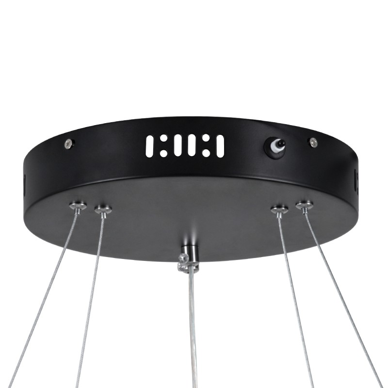 kelvo® VENOM 61185-DECO Μοντέρνο Κρεμαστό Φωτιστικό Οροφής LED 75W 8818lm 120° AC 220-240V IP20 Ρυθμιζόμενο Λευκό CCT με Χειριστήριο από 2700K έως 6000K Dimmable - Lumileds SMD Chip - Μαύρο Ματ - Μ60 x Π60 x Υ40cm - 3 Χρόνια Εγγύηση