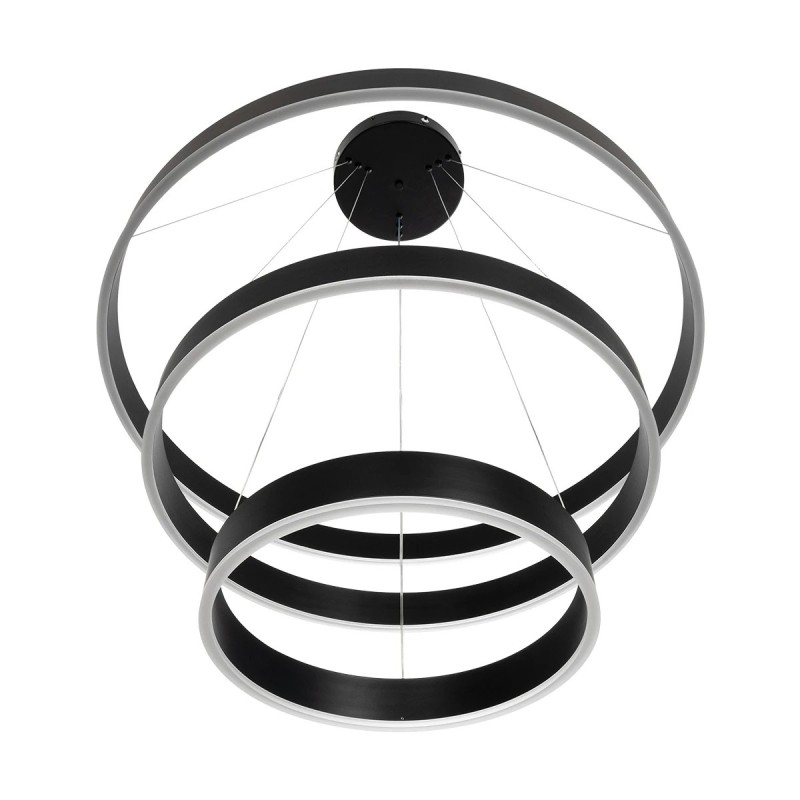 kelvo® VENOM 61188-DECO Μοντέρνο Κρεμαστό Φωτιστικό Οροφής LED 120W 14158lm 120° AC 220-240V IP20 Ρυθμιζόμενο Λευκό CCT με Χειριστήριο από 2700K έως 6000K Dimmable - Lumileds SMD Chip - Μαύρο Ματ - Μ80 x Π80 x Υ60cm - 3 Χρόνια Εγγύηση