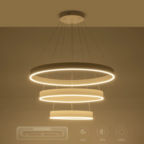 kelvo® VENOM 61189 Μοντέρνο Κρεμαστό Φωτιστικό Οροφής LED 120W 14158lm 120° AC 220-240V IP20 Ρυθμιζόμενο Λευκό CCT με Χειριστήριο από 2700K έως 6000K Dimmable - Lumileds SMD Chip - Λευκό Ματ - Μ80 x Π80 x Υ60cm - 3 Χρόνια Εγγύηση kelvo® VENOM 61189 Μοντέρνο Κρεμαστό Φωτιστικό Οροφής LED 120W 14158lm 120° AC 220-240V IP20 Ρυθμιζόμενο Λευκό CCT με Χειριστήριο από 2700K έως 6000K Dimmable - Lumileds SMD Chip - Λευκό Ματ - Μ80 x Π80 x Υ60cm - 3 Χρόνια Εγγύηση