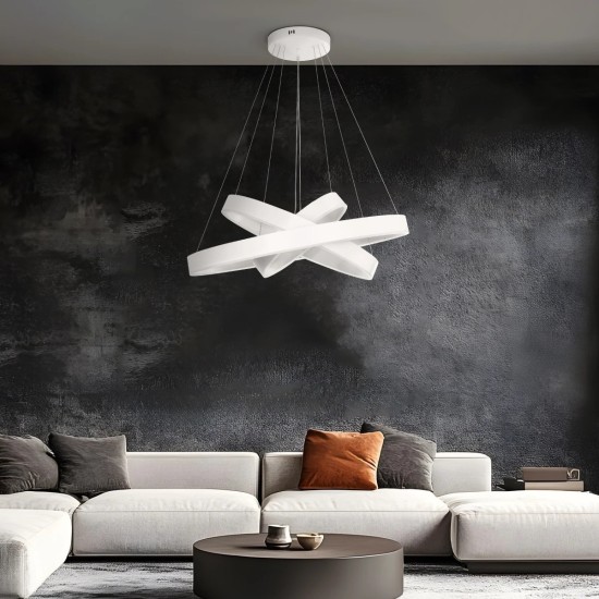 kelvo® VENOM 61189-DECO Μοντέρνο Κρεμαστό Φωτιστικό Οροφής LED 120W 14158lm 120° AC 220-240V IP20 Ρυθμιζόμενο Λευκό CCT με Χειριστήριο από 2700K έως 6000K Dimmable - Lumileds SMD Chip - Λευκό Ματ - Μ80 x Π80 x Υ60cm - 3 Χρόνια Εγγύηση kelvo® VENOM 61189-DECO Μοντέρνο Κρεμαστό Φωτιστικό Οροφής LED 120W 14158lm 120° AC 220-240V IP20 Ρυθμιζόμενο Λευκό CCT με Χειριστήριο από 2700K έως 6000K Dimmable - Lumileds SMD Chip - Λευκό Ματ - Μ80 x Π80 x Υ60cm - 3 Χρόνια Εγγύηση